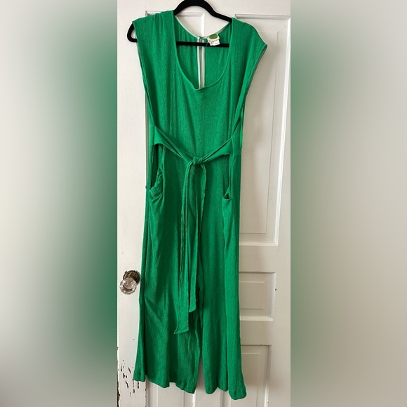 🌟HP🌟Anthropologie Green Crepe Jumpsuit sz 16 - Picture 3 of 4